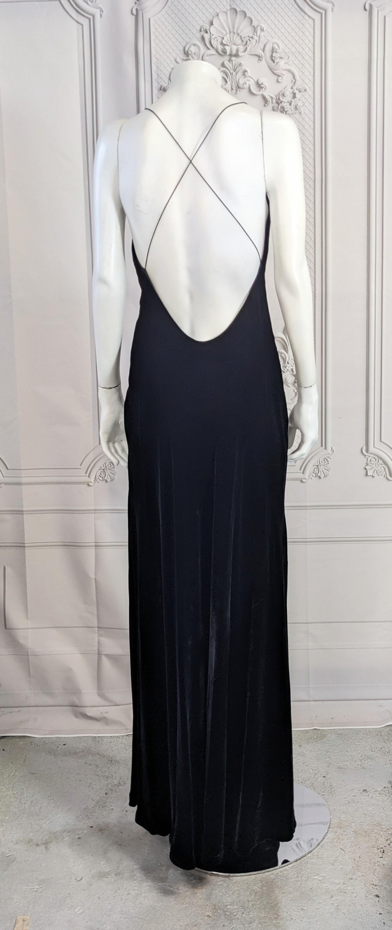 Ralph Lauren Bias Silk Velvet Slip Dress For Sale 4