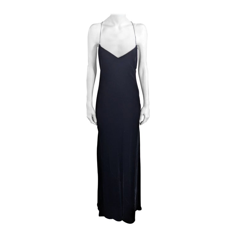 Ralph Lauren Bias Silk Velvet Slip Dress at 1stDibs