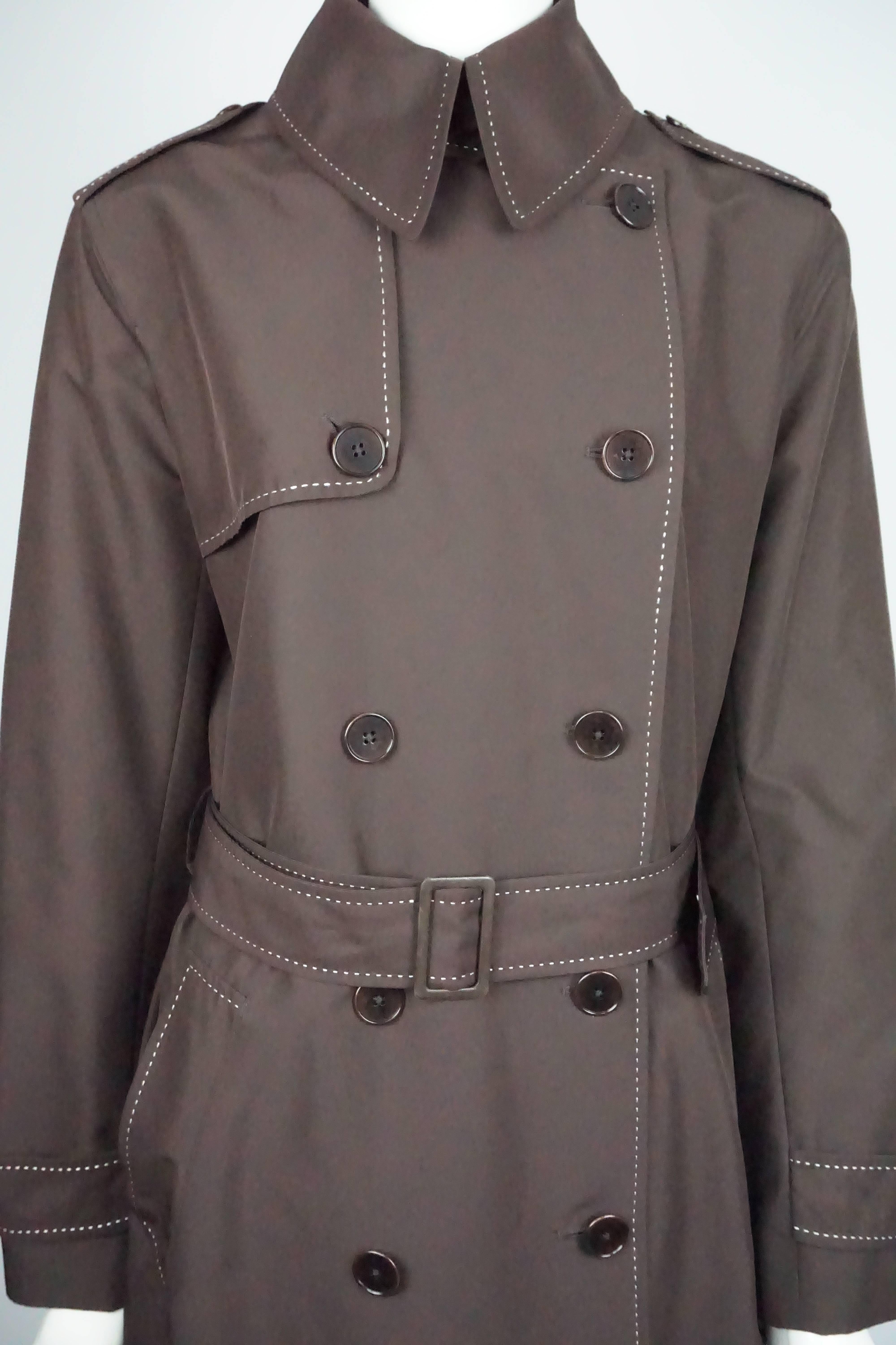 designer rain coat brown