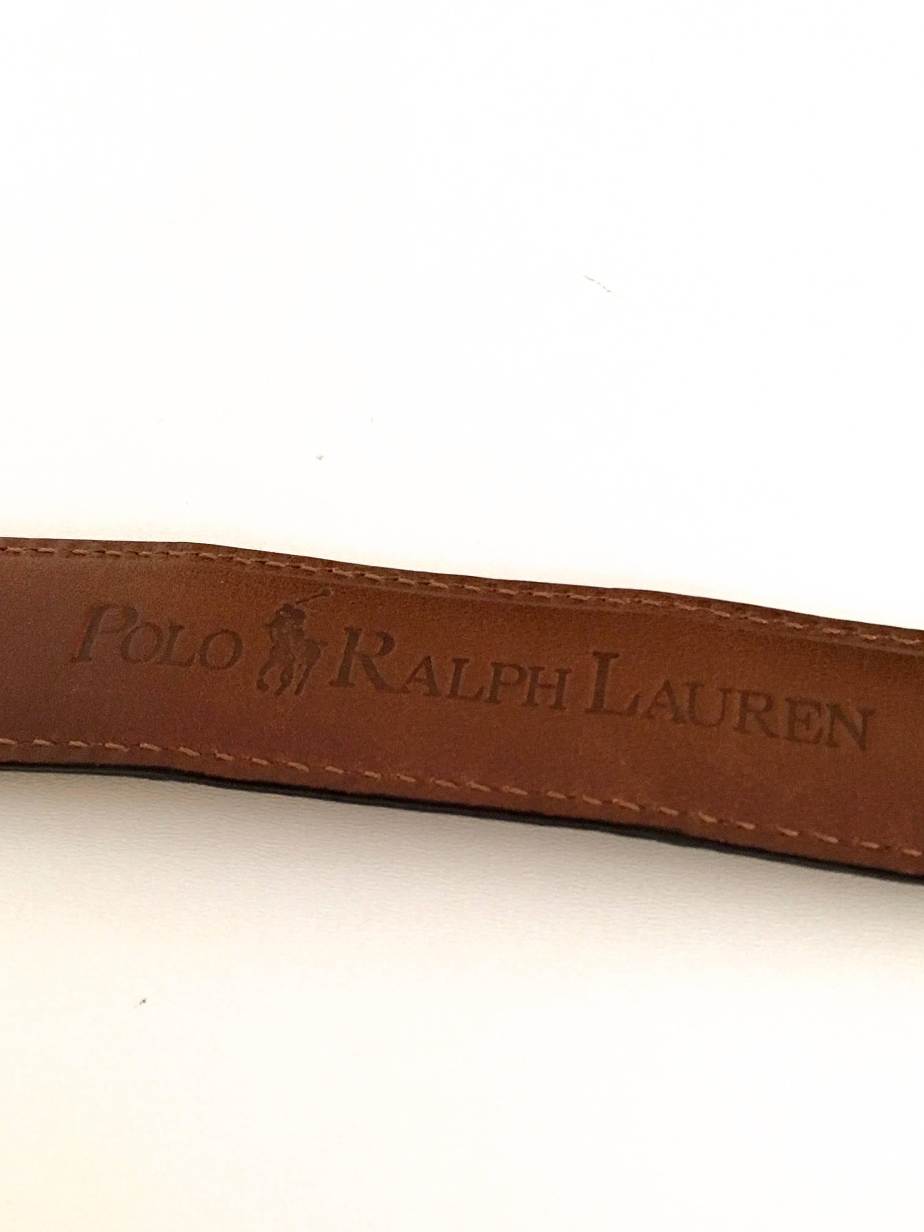 Ralph Lauren Black Alligator Belt - Sterling Silver Buckle - Size 95 / 80 In Excellent Condition For Sale In Boca Raton, FL