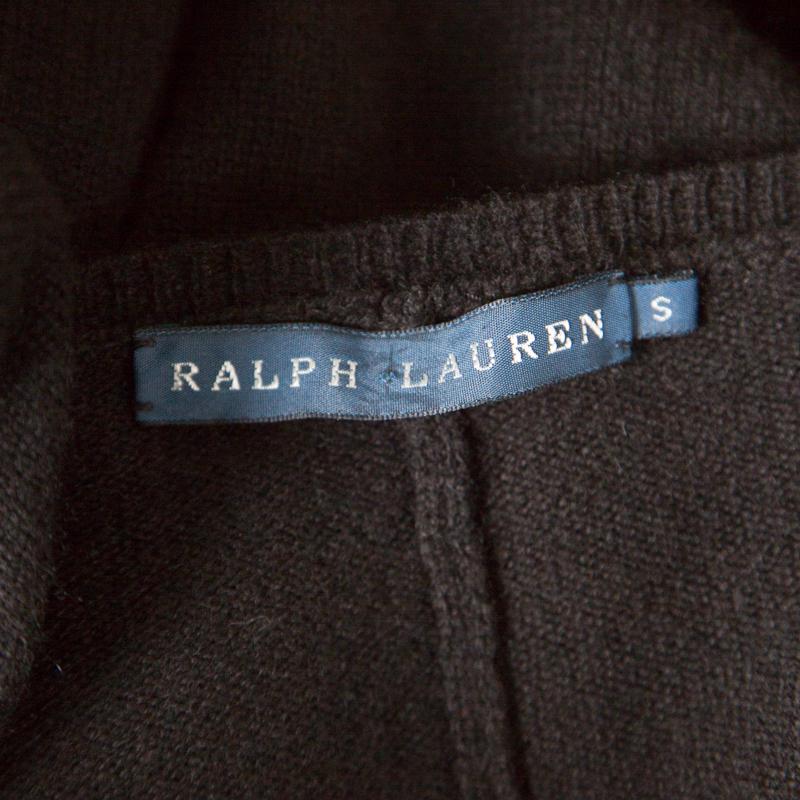 Ralph Lauren Black Cashmere Belted Poncho S In Good Condition In Dubai, Al Qouz 2