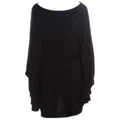 Used Ralph Lauren Black Cashmere Belted Poncho S