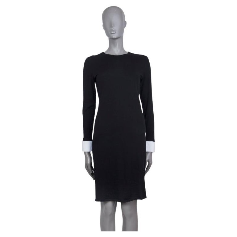RALPH LAUREN black cashmere WHITE CUFF KNIT Dress M For Sale at 1stDibs RALPH LAUREN black cashmere WHITE CUFF KNIT Dress M For Sale at 1stDibs