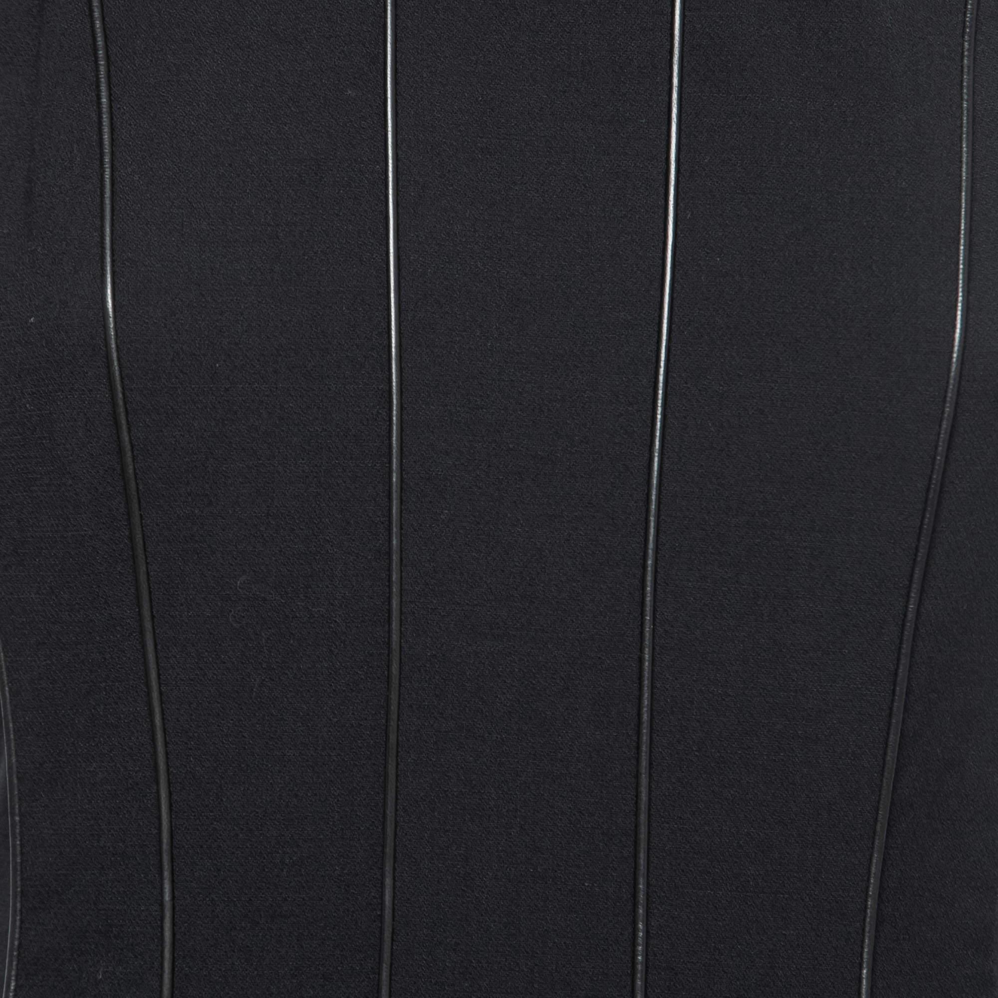 Ralph Lauren Black Crepe Sleeveless Flared Midi Dress M 2