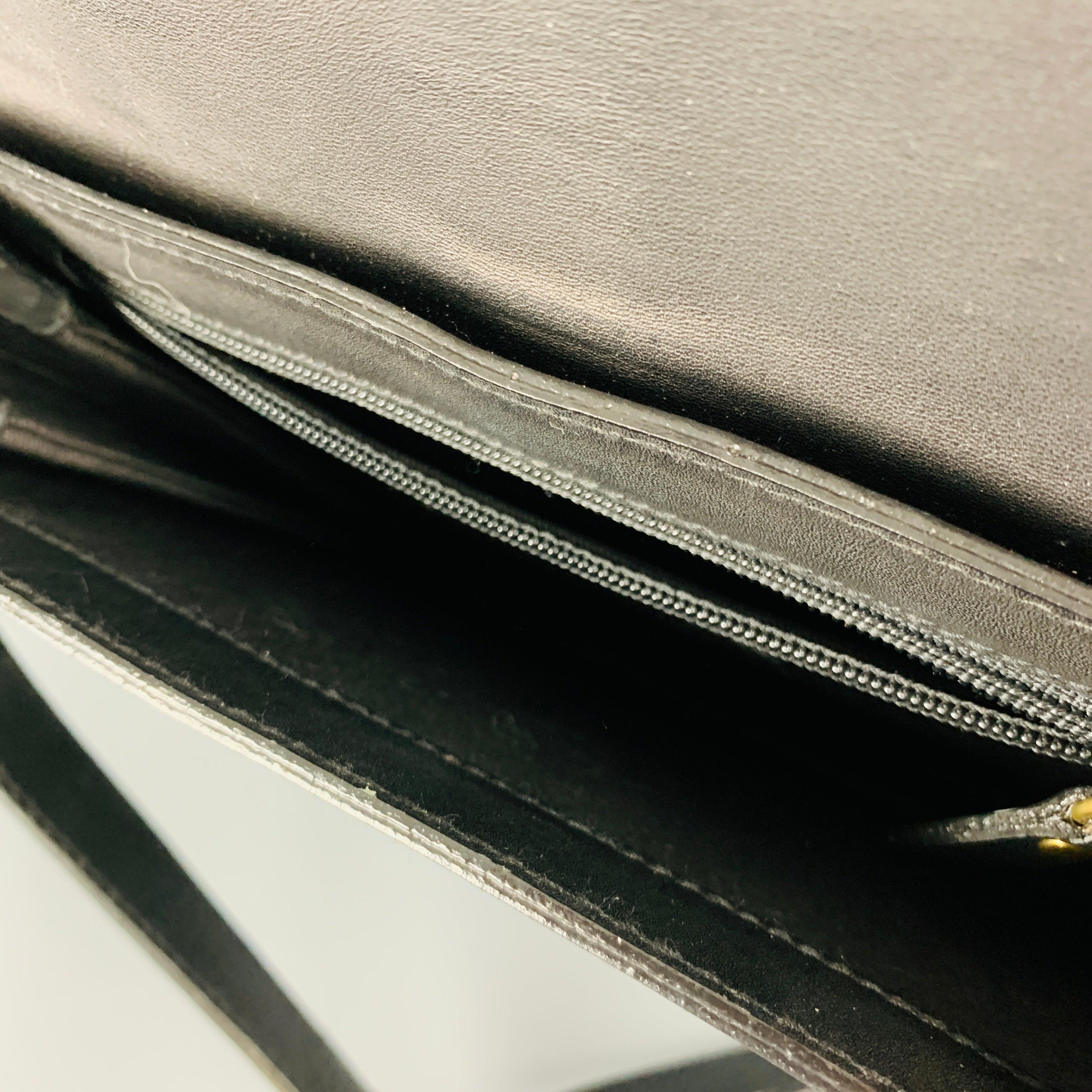 RALPH LAUREN Black Equestrian Leather Shoulder Bag Handbag en vente 4