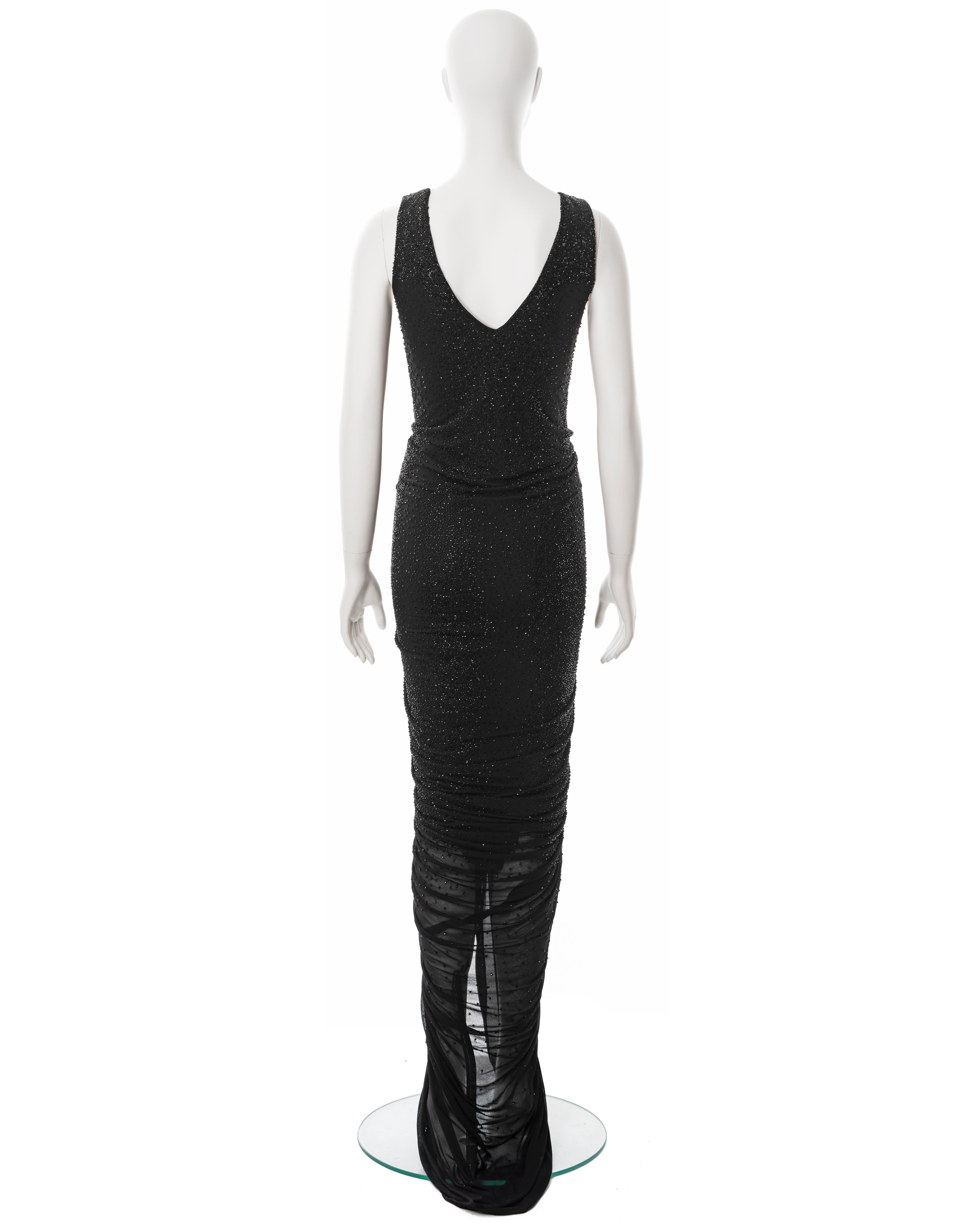 Ralph Lauren black hand beaded evening dress, fw 2013 For Sale 3
