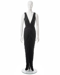 Ralph Lauren black hand beaded evening dress, fw 2013