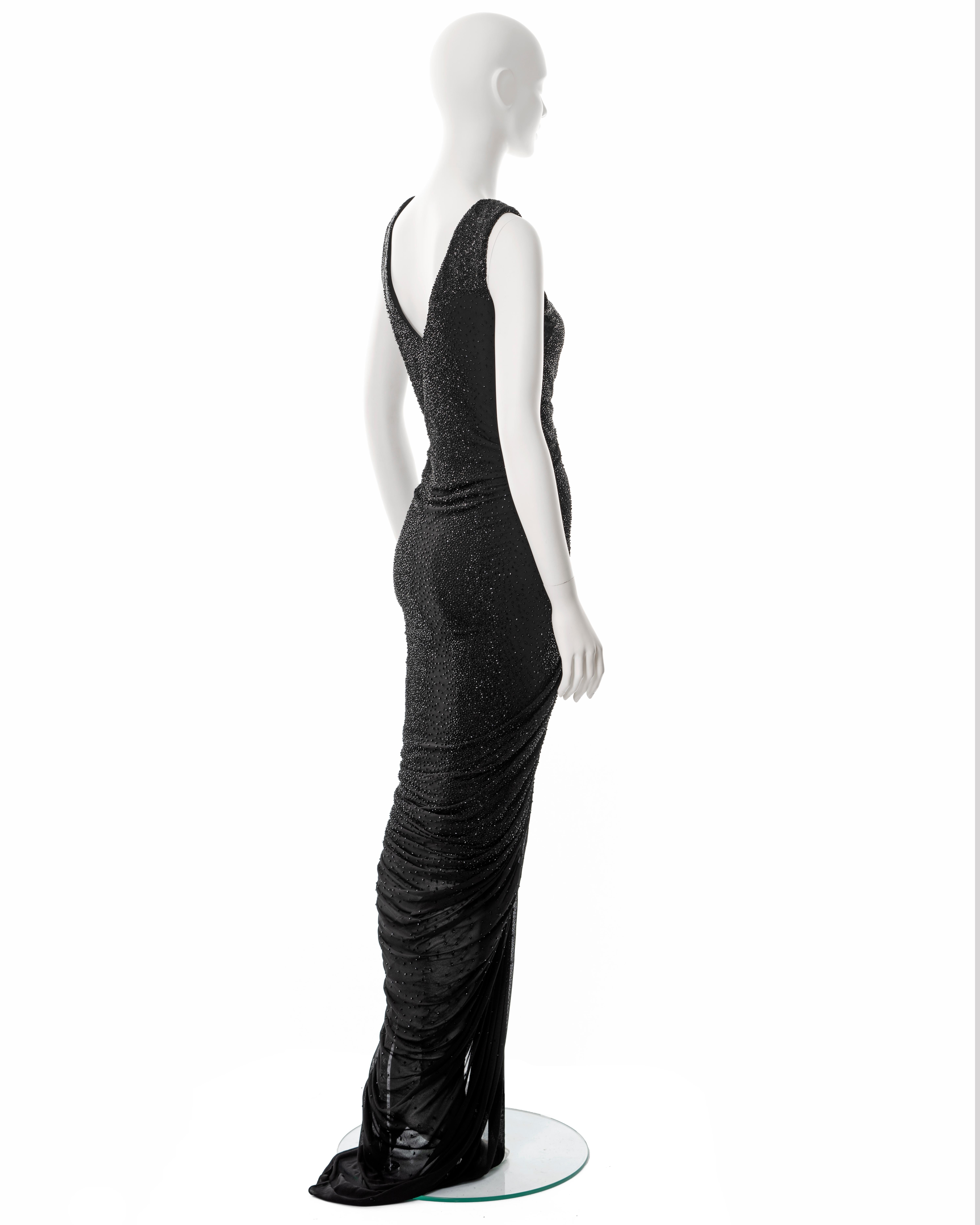 Ralph Lauren black hand beaded evening dress, fw 2013 For Sale 2