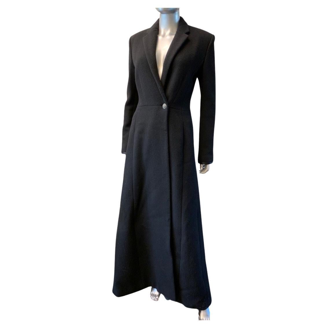 Ralph Lauren Black Label "Anna Karenina" Manteau en cachemire noir Taille 8