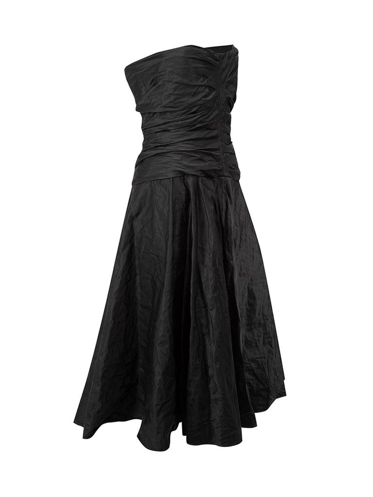 Ralph Lauren Black Label Black Cotton Ruched Strapless Midi Dress Size S at 1stDibs Ralph Lauren Black Label Black Cotton Ruched Strapless Midi Dress Size S at 1stDibs