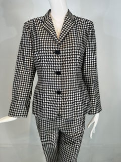 Ralph Lauren Black Label Black & White Silk Hounds Tooth Check Pant Set 10