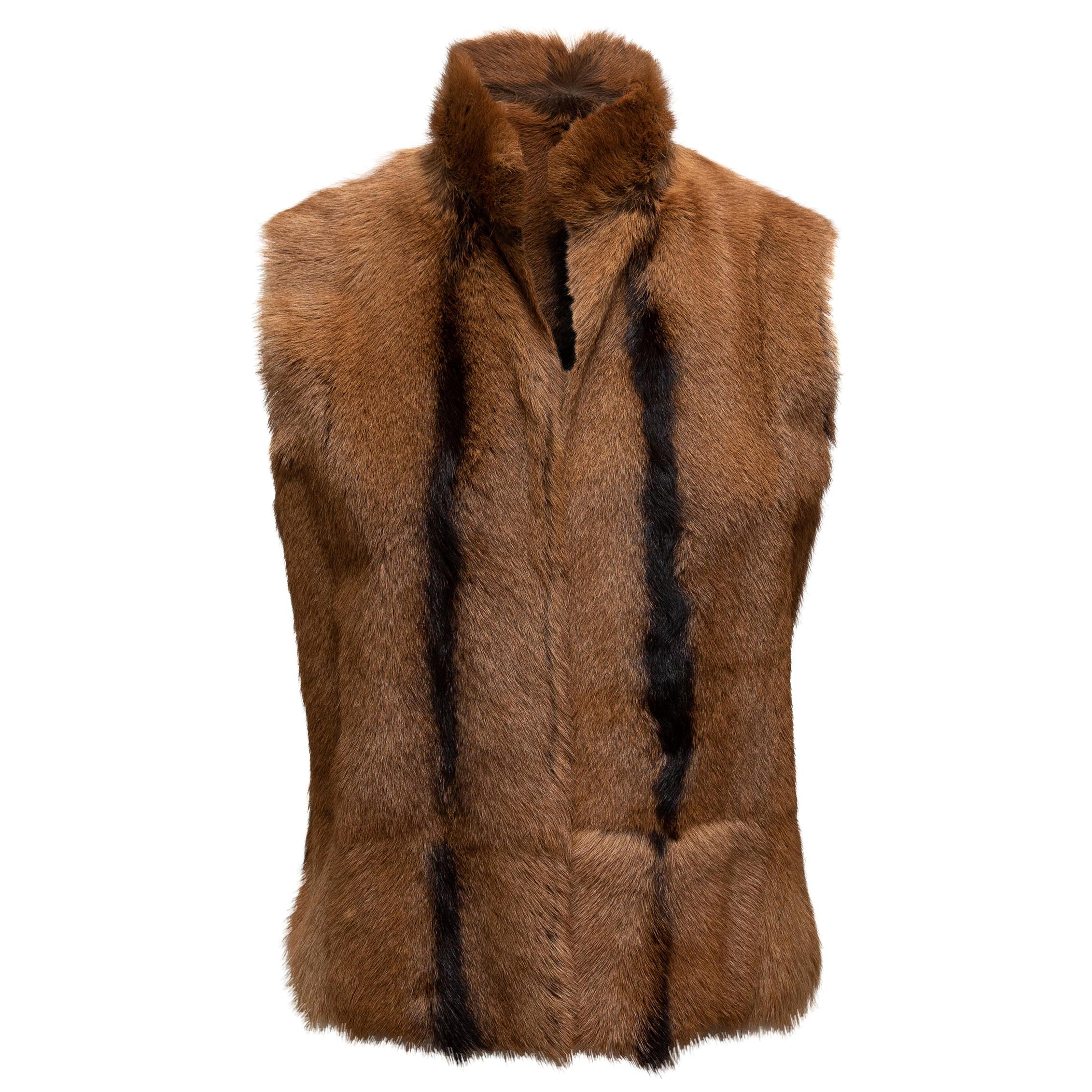 Ralph Lauren Black Label Brown Goat Fur Vest