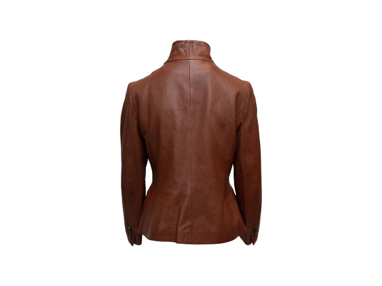 Ralph Lauren Black Label Brown Leather Jacket For Sale at 1stDibs