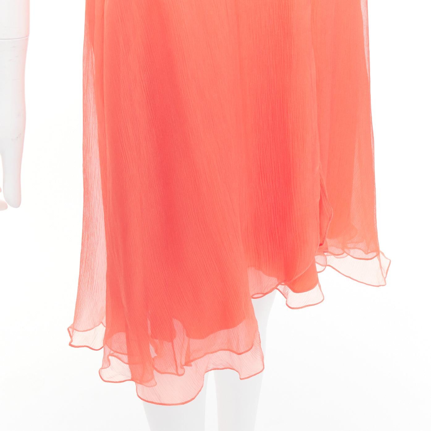 RALPH LAUREN Black Label coral orange 100% silk strapless mini dress US2 S For Sale 2