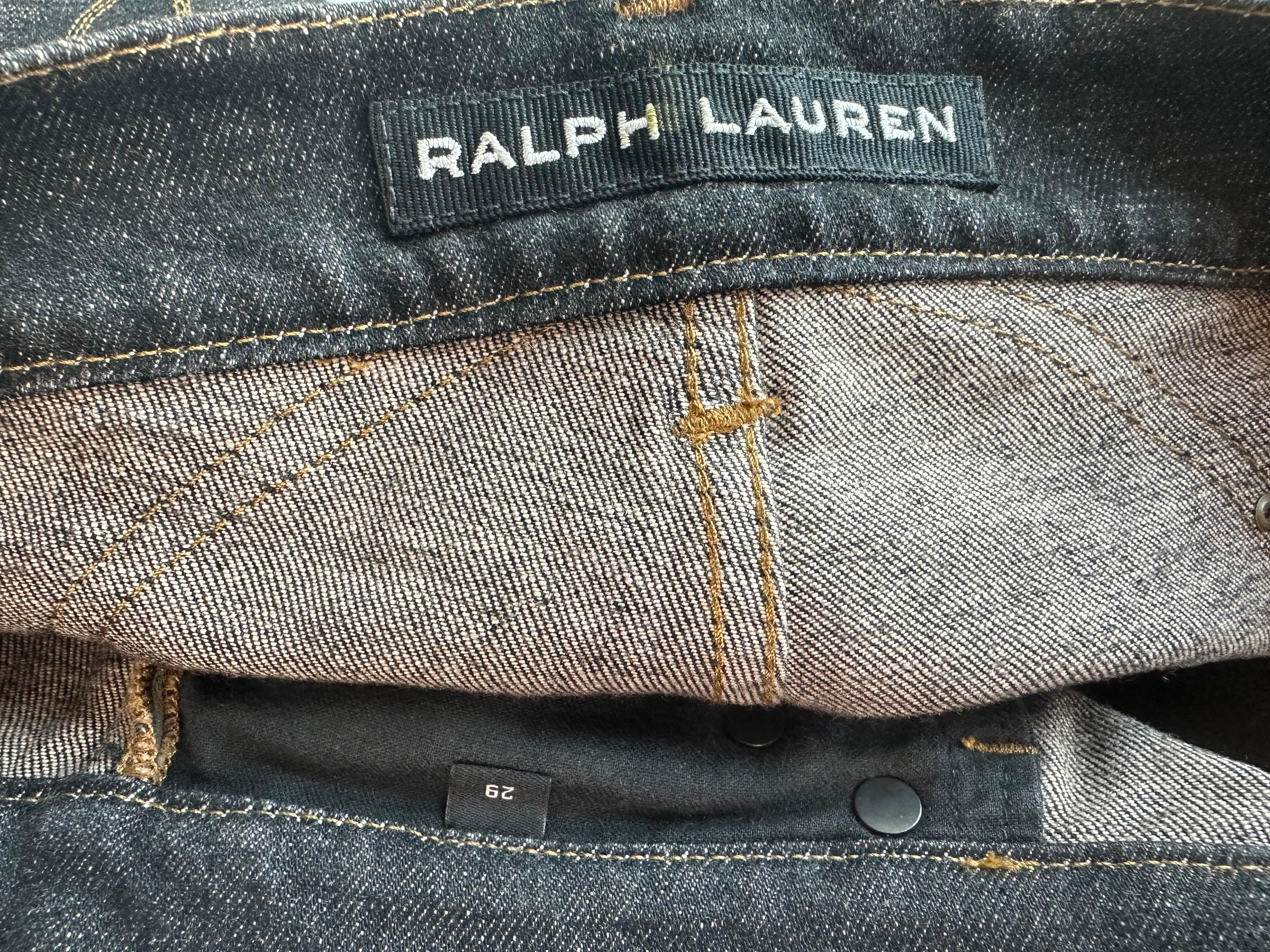 Ralph Lauren Black Label - Cowboy Western con borchie e frange in pelle Denim Jeans Pants 5