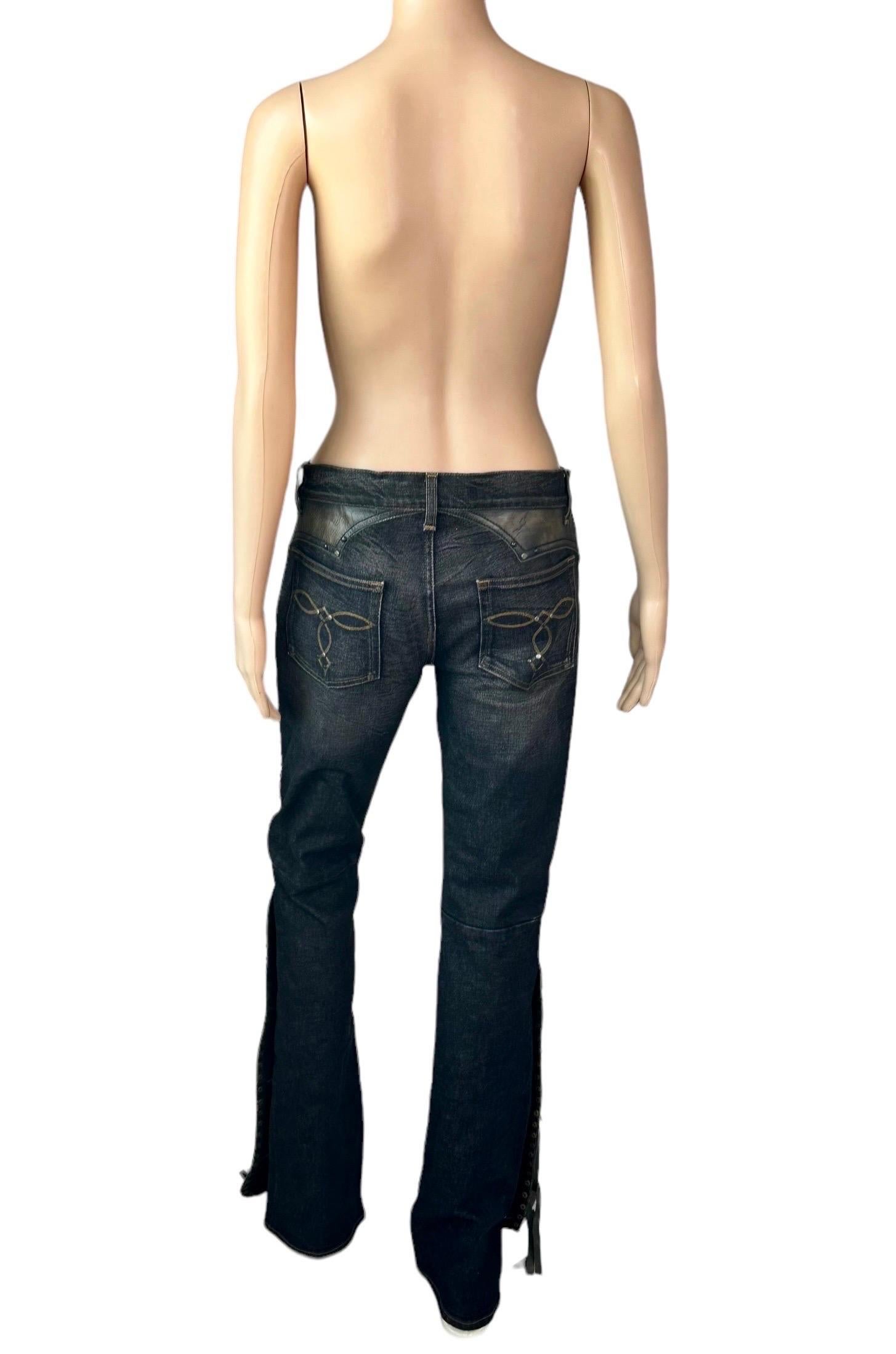 Ralph Lauren Black Label - Cowboy Western con borchie e frange in pelle Denim Jeans Pants 3