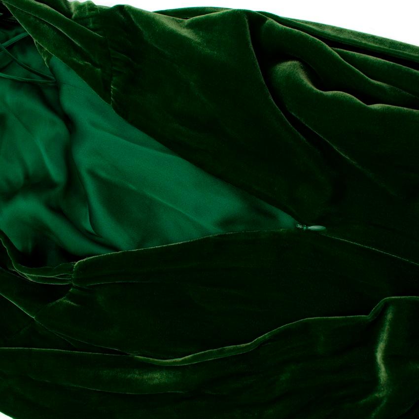 Women's Ralph Lauren Black Label Green Velvet Rope-Tie Gown - Size US 6