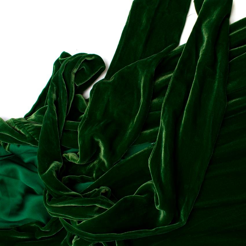 Ralph Lauren Black Label Green Velvet Rope-Tie Gown - Size US 6 1