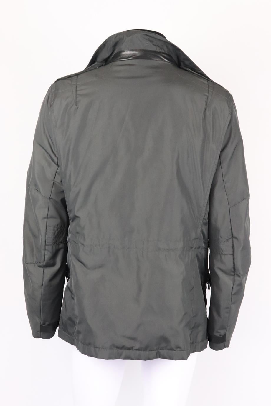 Ralph Lauren Black Label Men's Leather Trimmed Shell Utility Jacket Large In Excellent Condition In London, GB