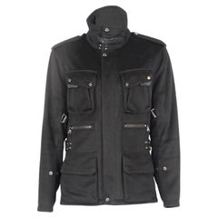 Ralph Lauren Black Label Men's Leather Trimmed Wool Utility Jacket Large