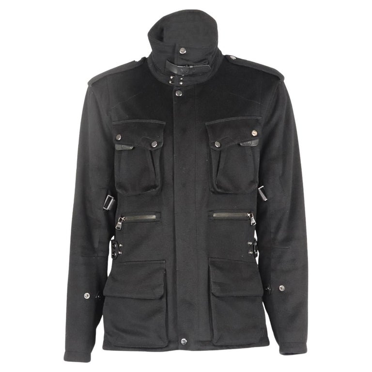 Ralph Lauren Black Label Men's Leather Trimmed Wool Utility Jacket