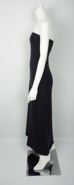 Ralph Lauren Black Label Navy Cashmere Strapless Maxi Dress
