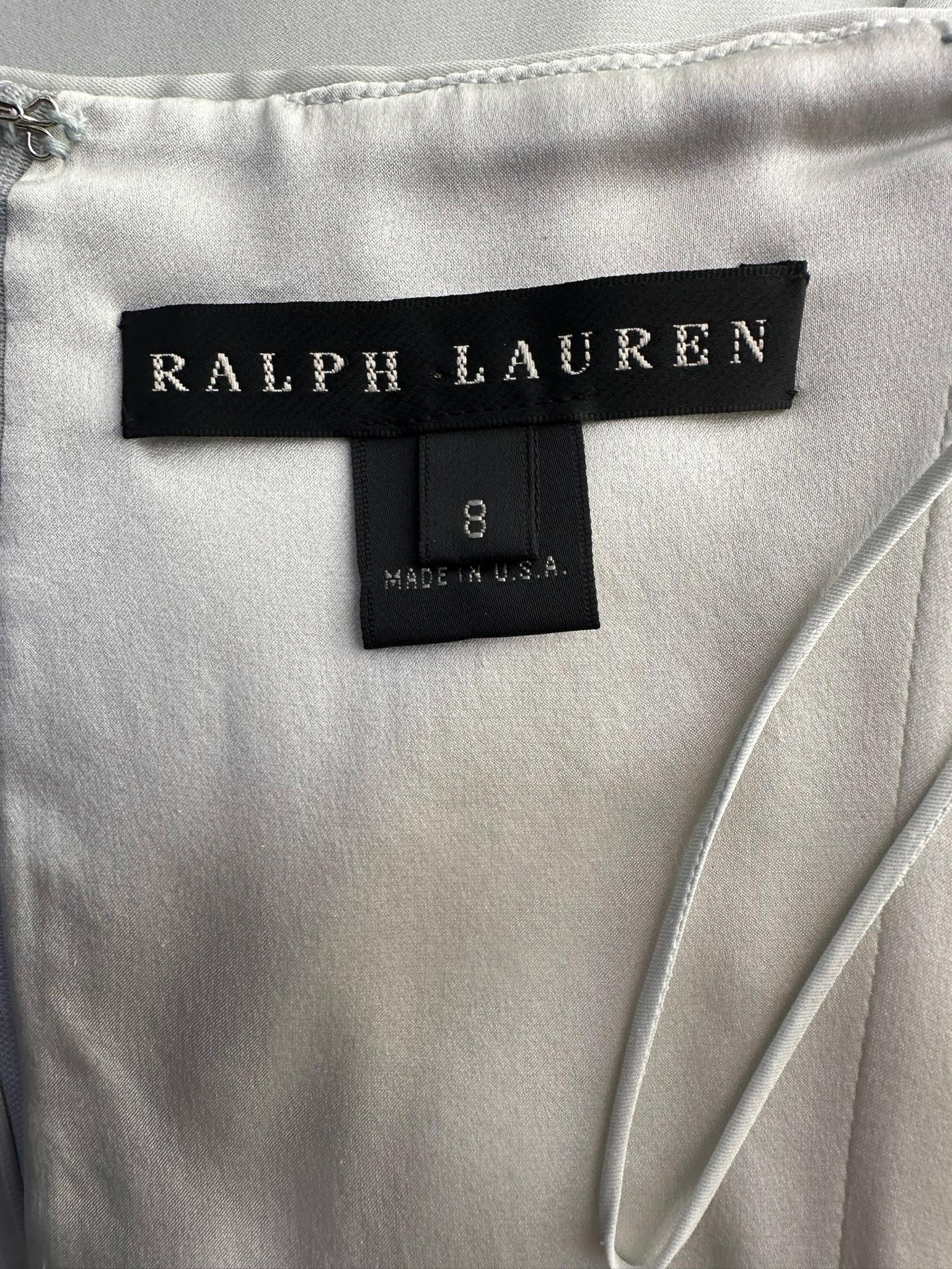 Ralph Lauren Black Label Pale Blue Silk Strapless Draped Bodice Bias Cut Gown 8 For Sale 9