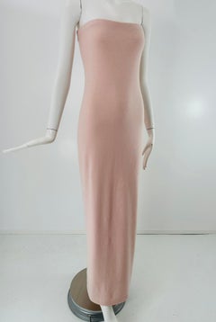 Ralph Lauren Black Label Bata de punto sin tirantes de cachemira rosa pálido Mediana