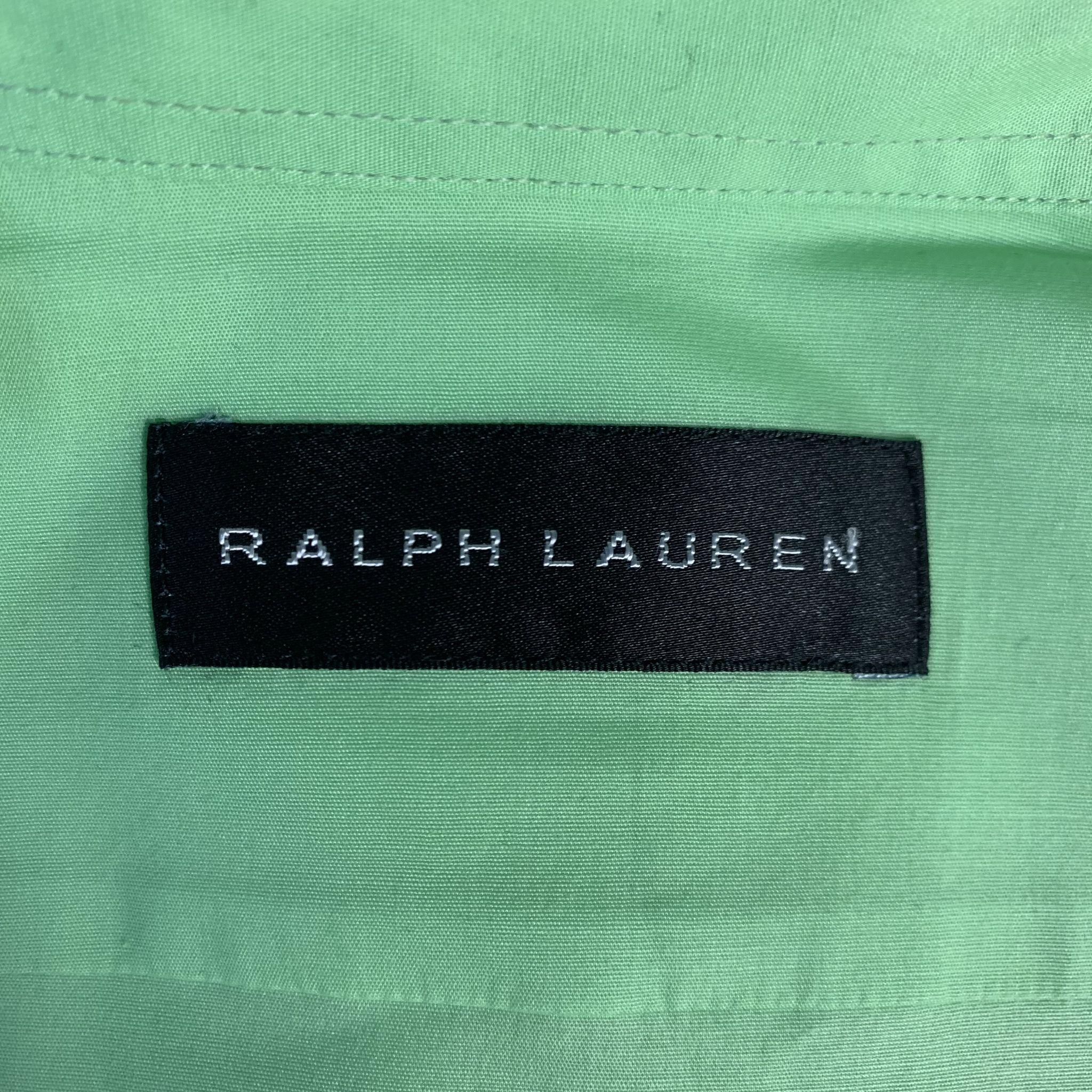 RALPH LAUREN Black Label S Lime Green Cotton Patch Pockets Long Sleeve Shirt 2