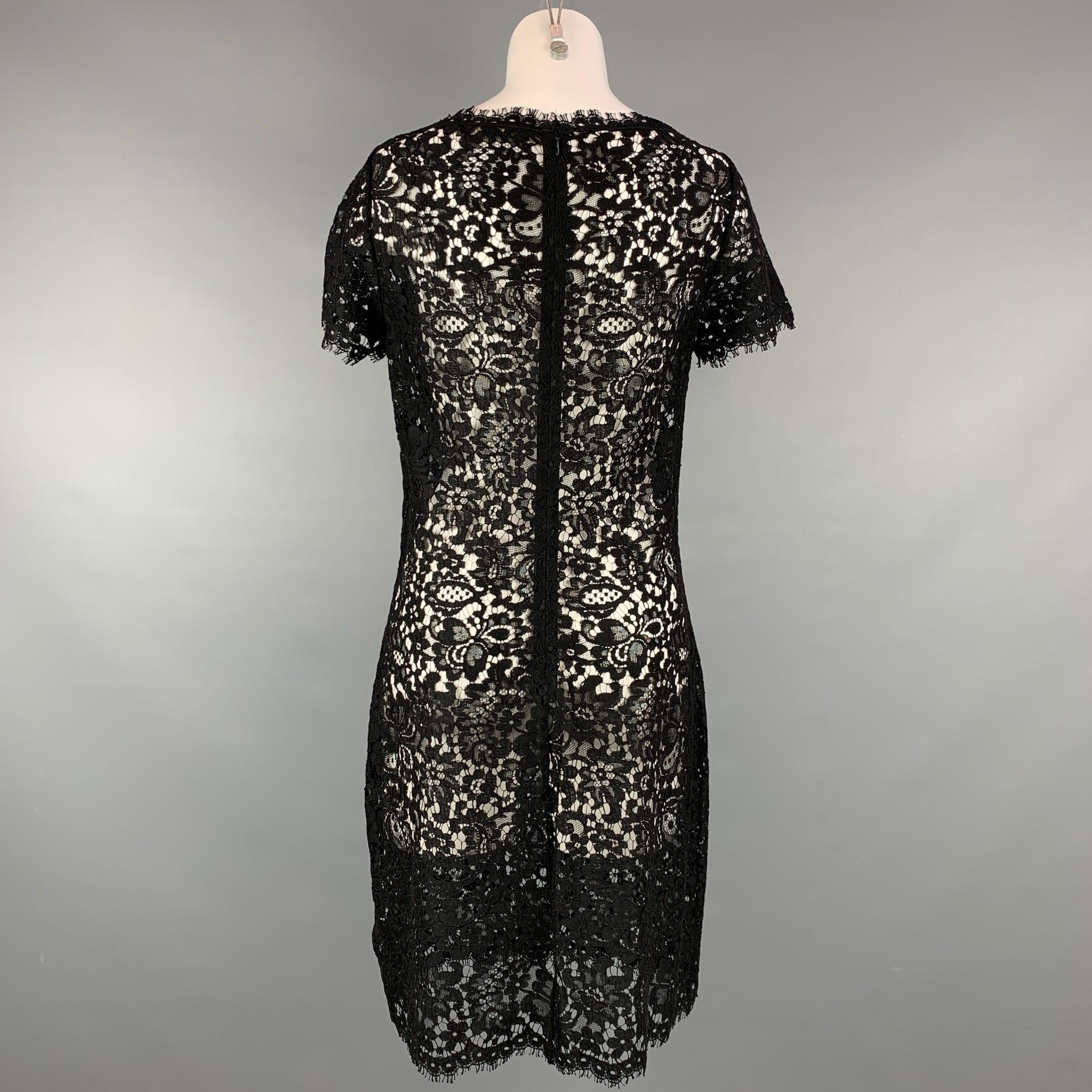 RALPH LAUREN Black Label Size 10 Black Lace Cotton Blend Cocktail Dress For  Sale at 1stDibs
