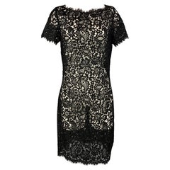 RALPH LAUREN Black Label Size 10 Black Lace Cotton Blend Cocktail Dress