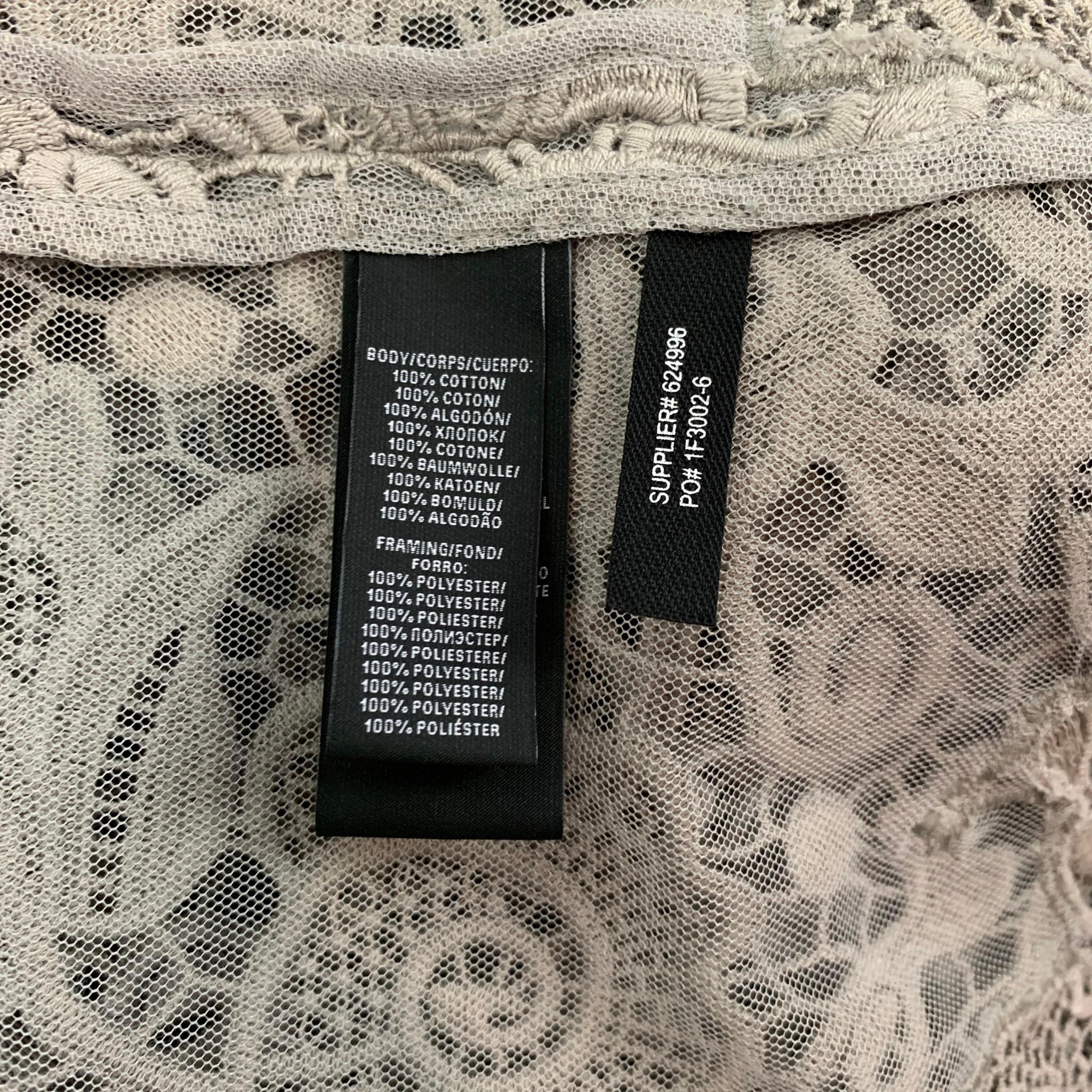 Beige RALPH LAUREN Black Label Size 10 Light Gray Lace Textured Cotton Jacket