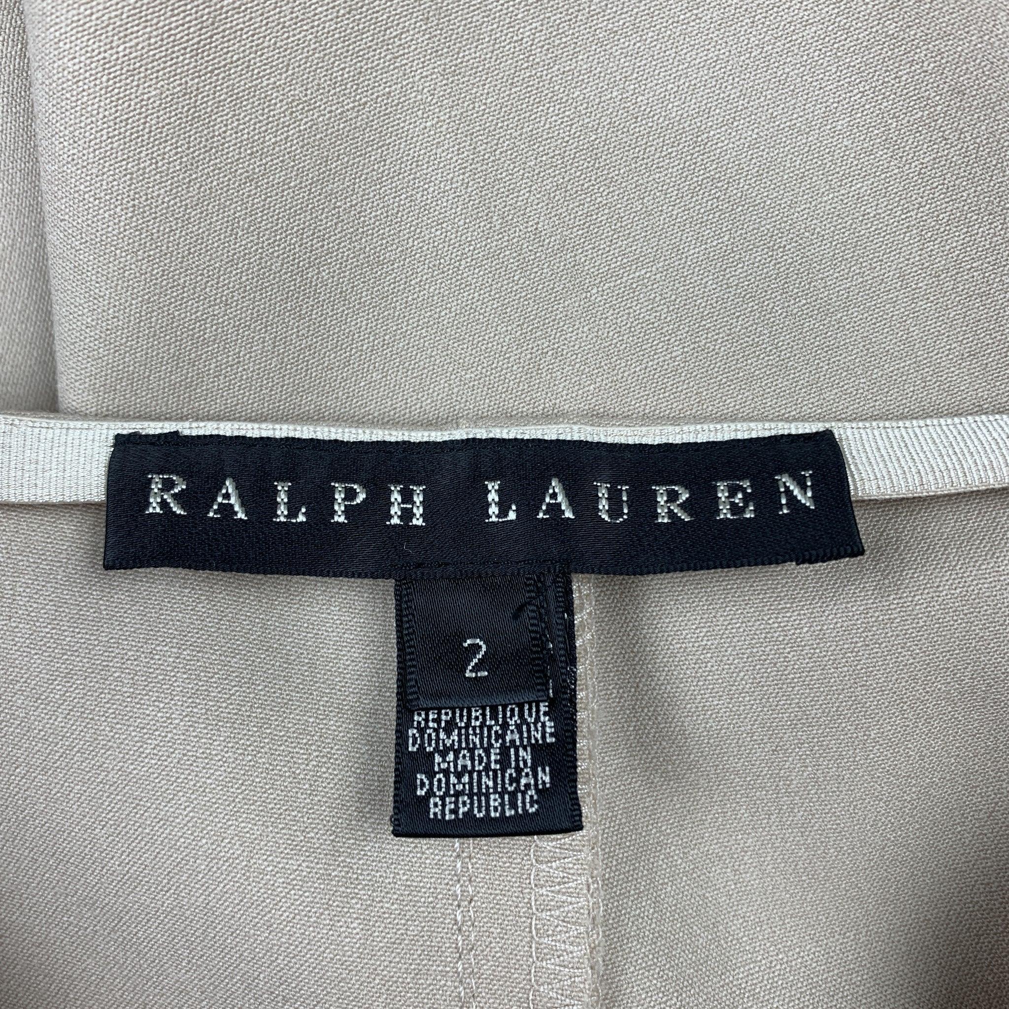 RALPH LAUREN Schwarz Label Größe 2 Beigefarbene Kleidhose aus Wollmischung Damen im Angebot