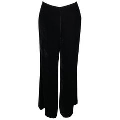 RALPH LAUREN Black Label Size 2 Black Viscose / Silk Wide Leg Dress Pants