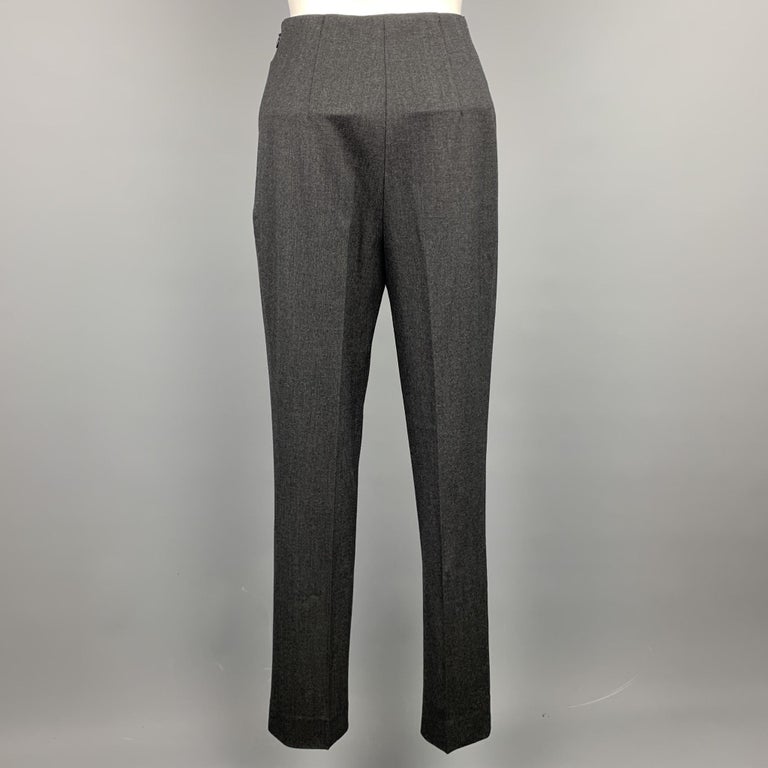 RALPH LAUREN Black Label Size 2 Charcoal Wool Dress Pants For Sale at