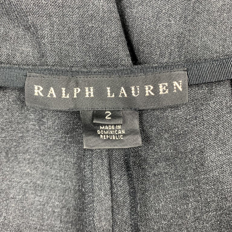 RALPH LAUREN Black Label Size 2 Charcoal Wool Dress Pants For Sale at