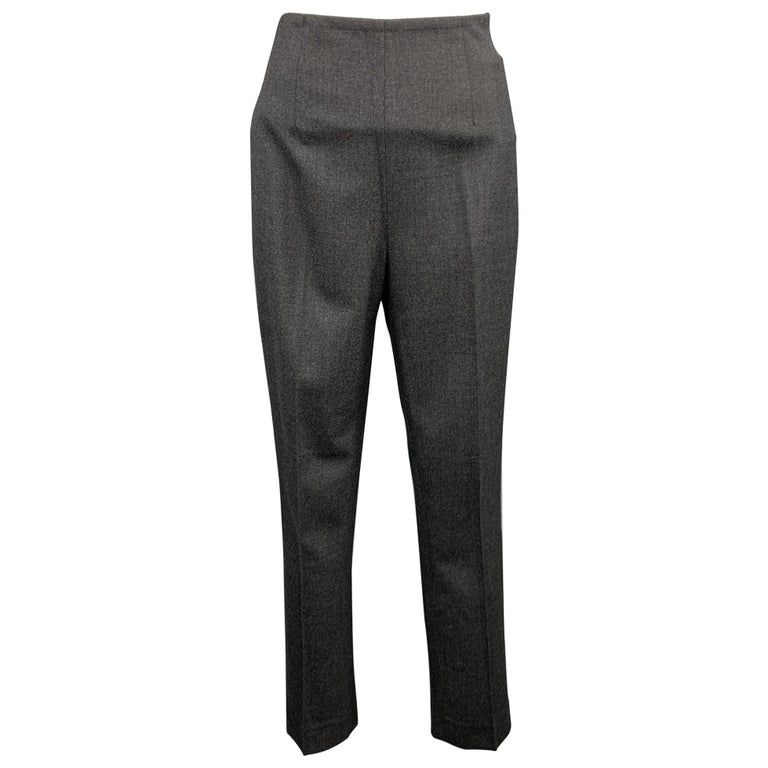 RALPH LAUREN Black Label Size 2 Charcoal Wool Dress Pants For Sale at