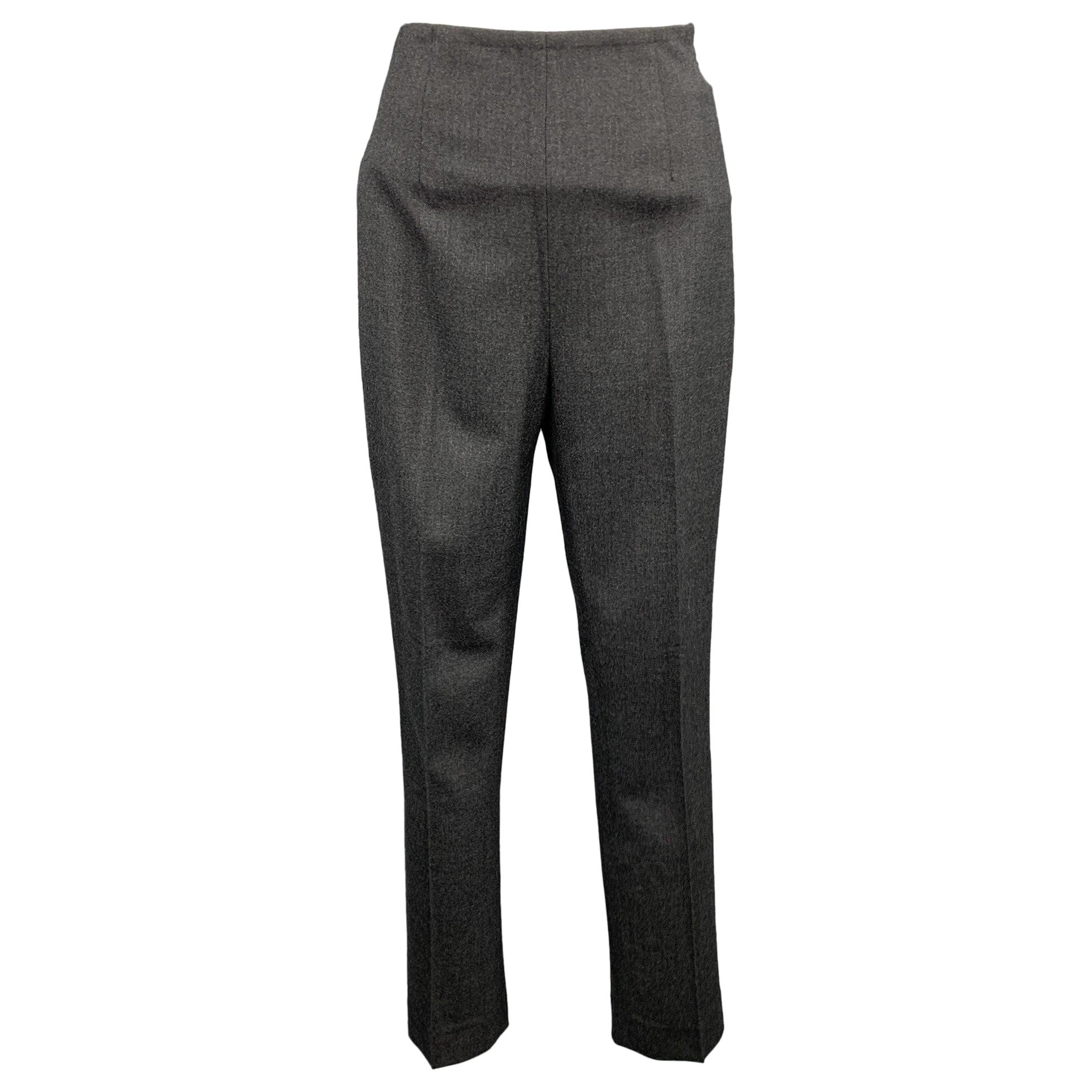 Ralph Lauren Black Label - Pantaloni eleganti in lana color carbone taglia 2