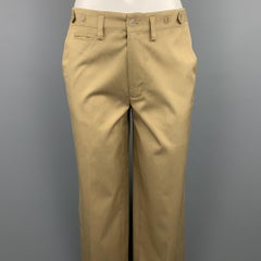 RALPH LAUREN Black Label Size 2 Khaki Cotton / Silk Wide Leg Dress Pants