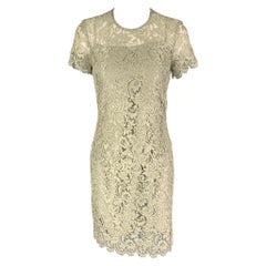 RALPH LAUREN Black Label Taille 2 Robe droite en dentelle de viscose mousse Moss