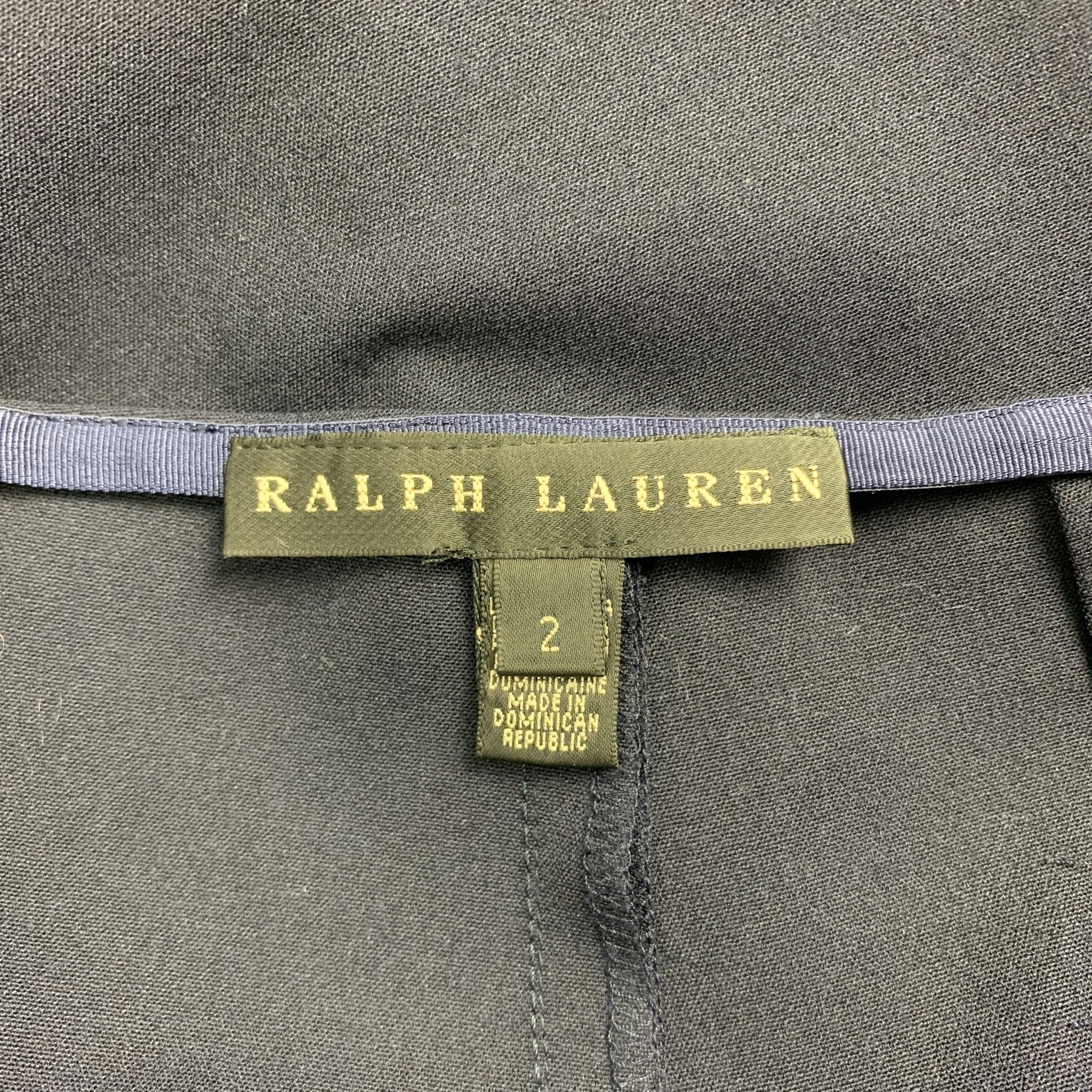 RALPH LAUREN Black Label Size 2 Navy Wool Blend Dress Pants In Excellent Condition In San Francisco, CA