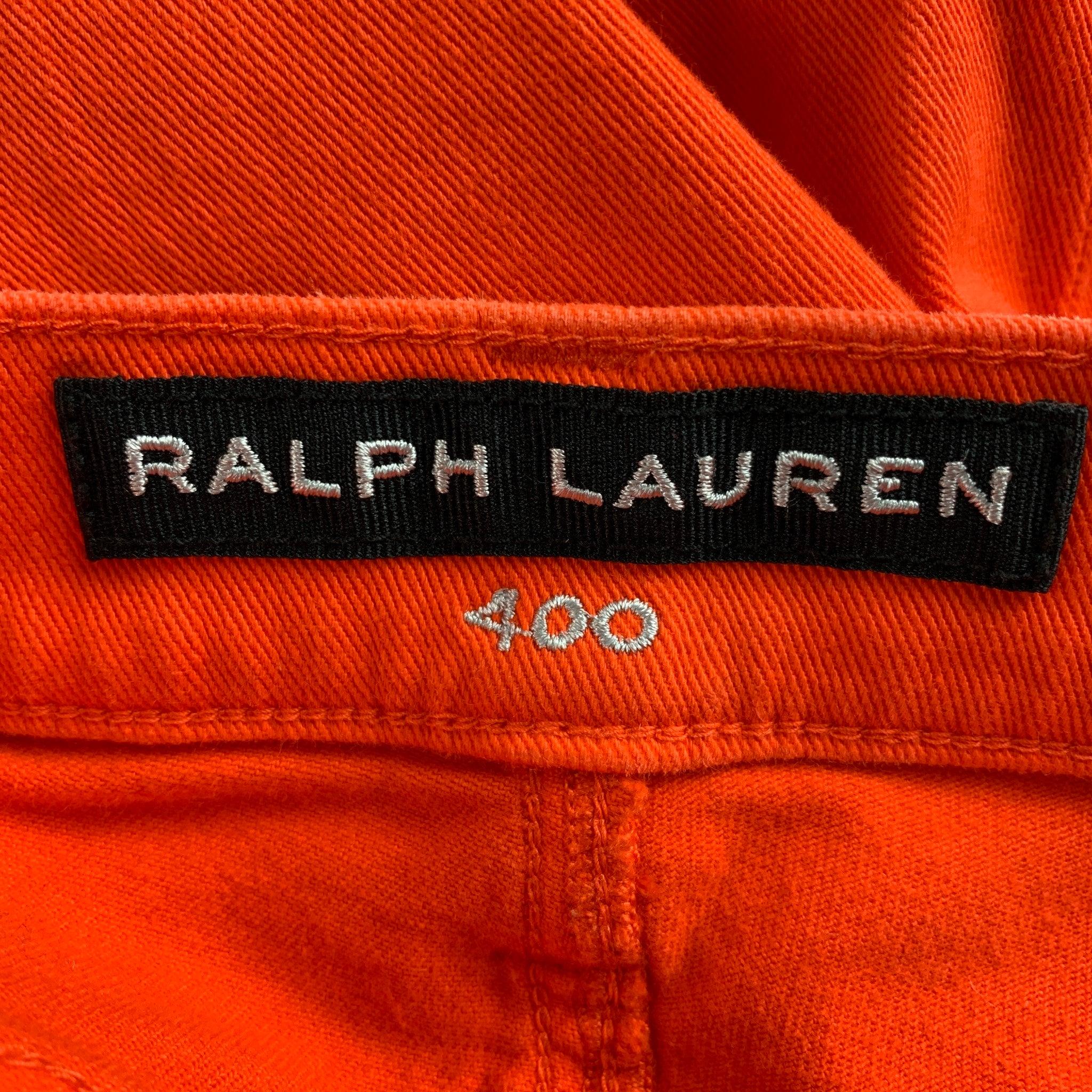 Women's RALPH LAUREN Black Label Size 29 Orange Cotton Skinny Jeans For Sale