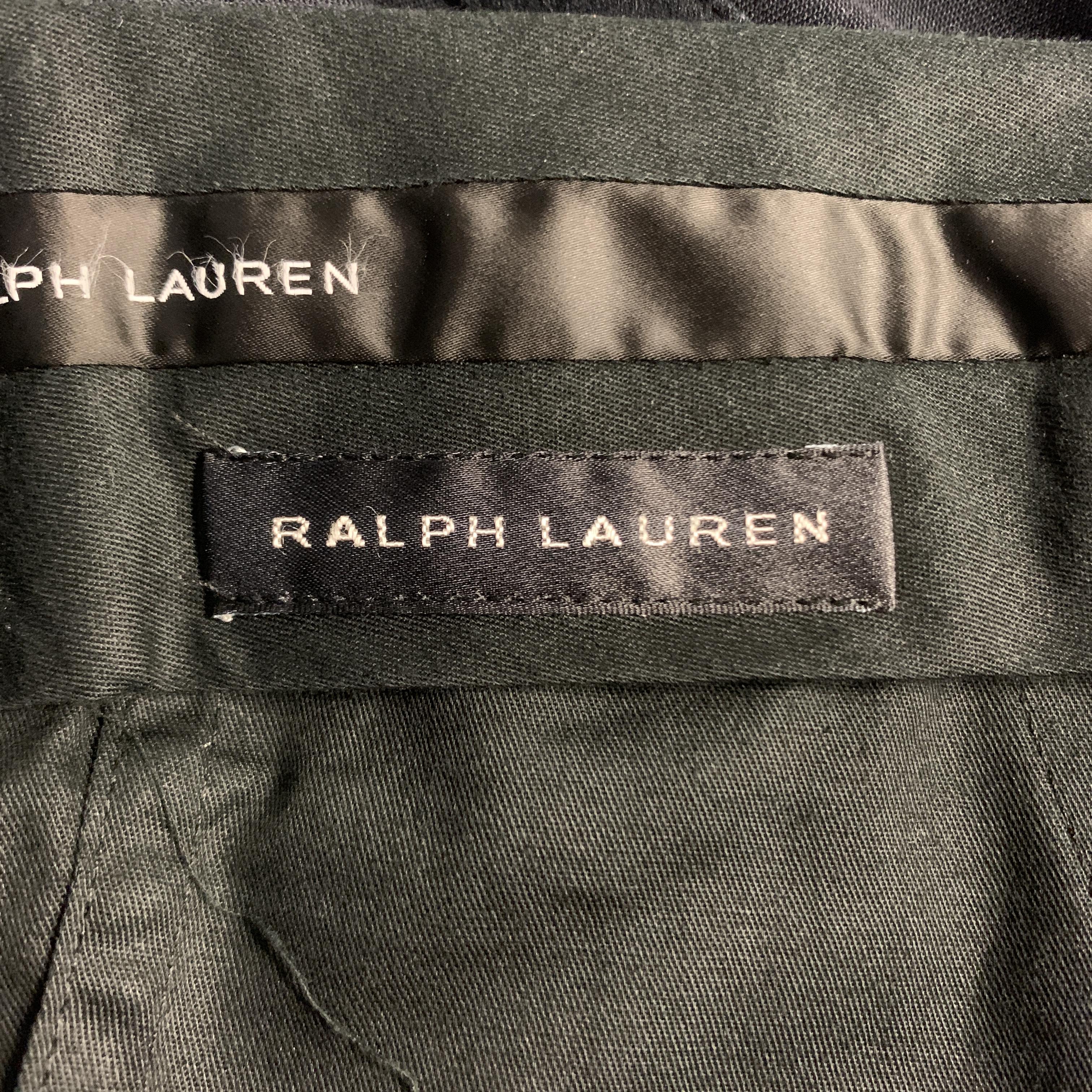 Men's RALPH LAUREN Black Label Size 37 Navy Solid Wool Tuxedo Dress Pants