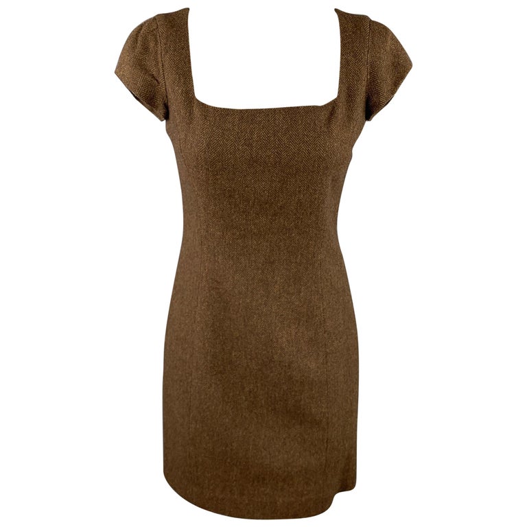 Lauren Ralph Lauren BLACK LABEL Goat Suede Dress in Brown Size 2 New w/Tag $895