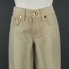 Ralph Lauren Black Label Metallic Gold Cotton 380 Jeans