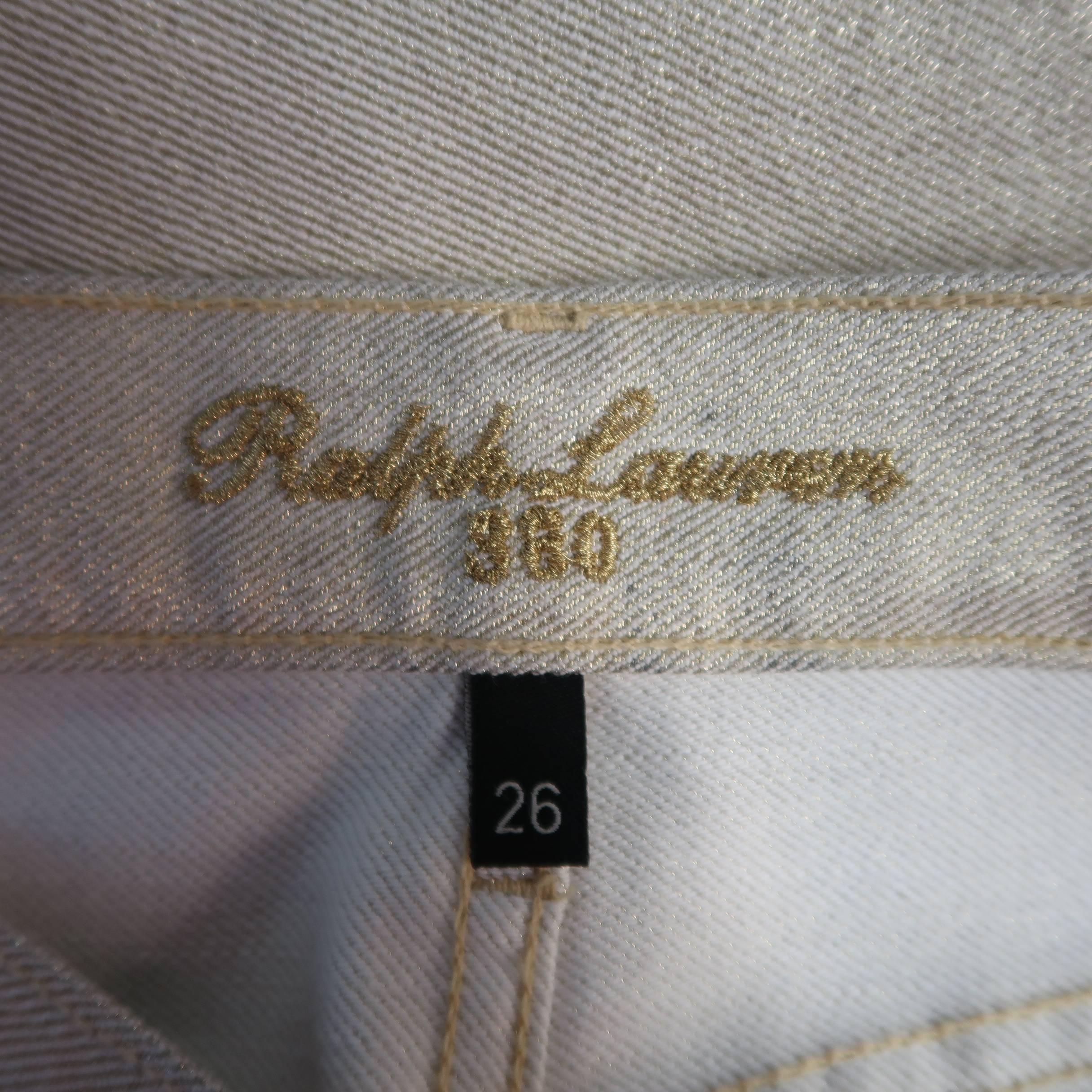 Ralph Lauren Black Label Metallic Gold Cotton 380 Jeans 3