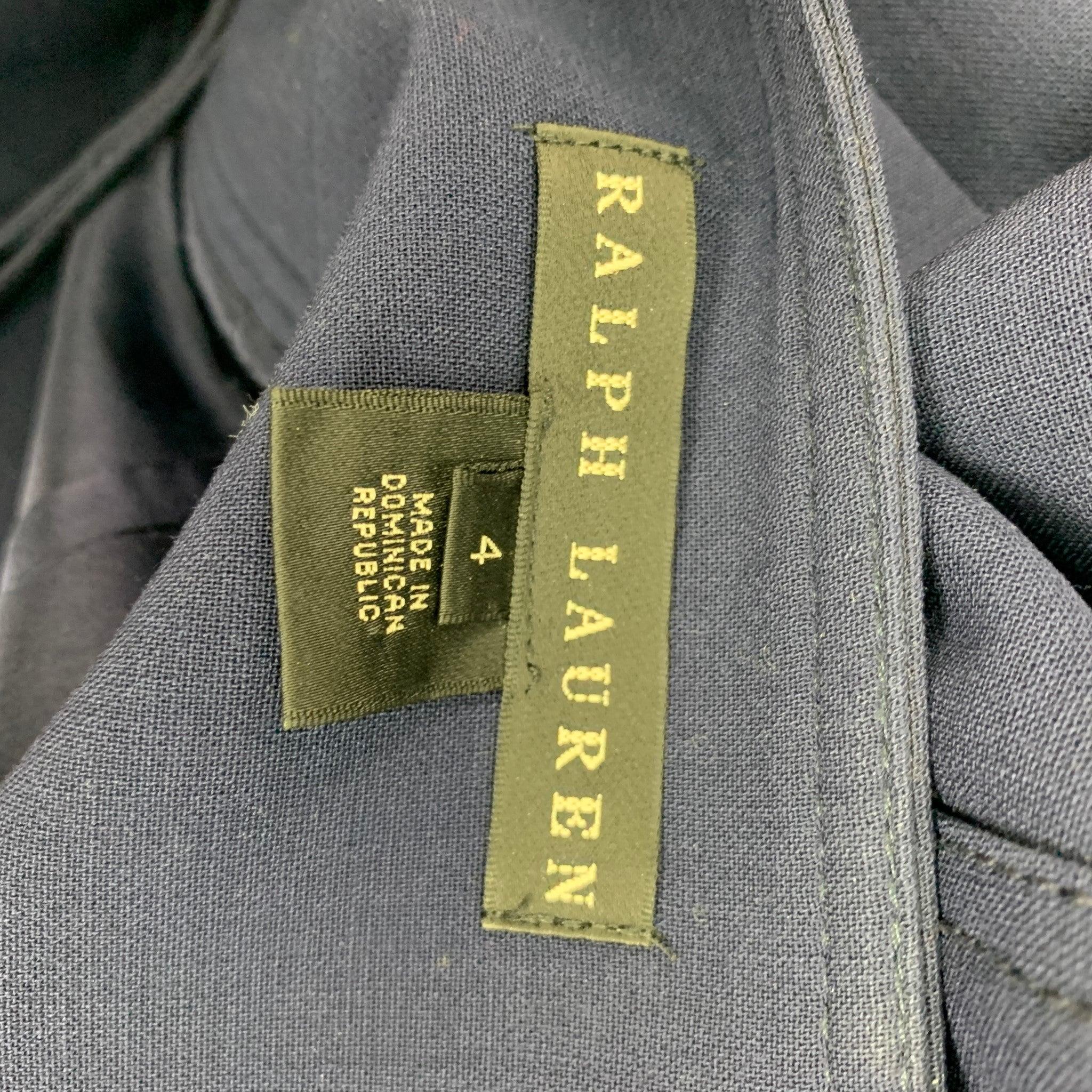 RALPH LAUREN Schwarz Label Größe 4 Marineblauer knielanger Bleistiftrock aus Wolle mit Bleistift im Angebot 1