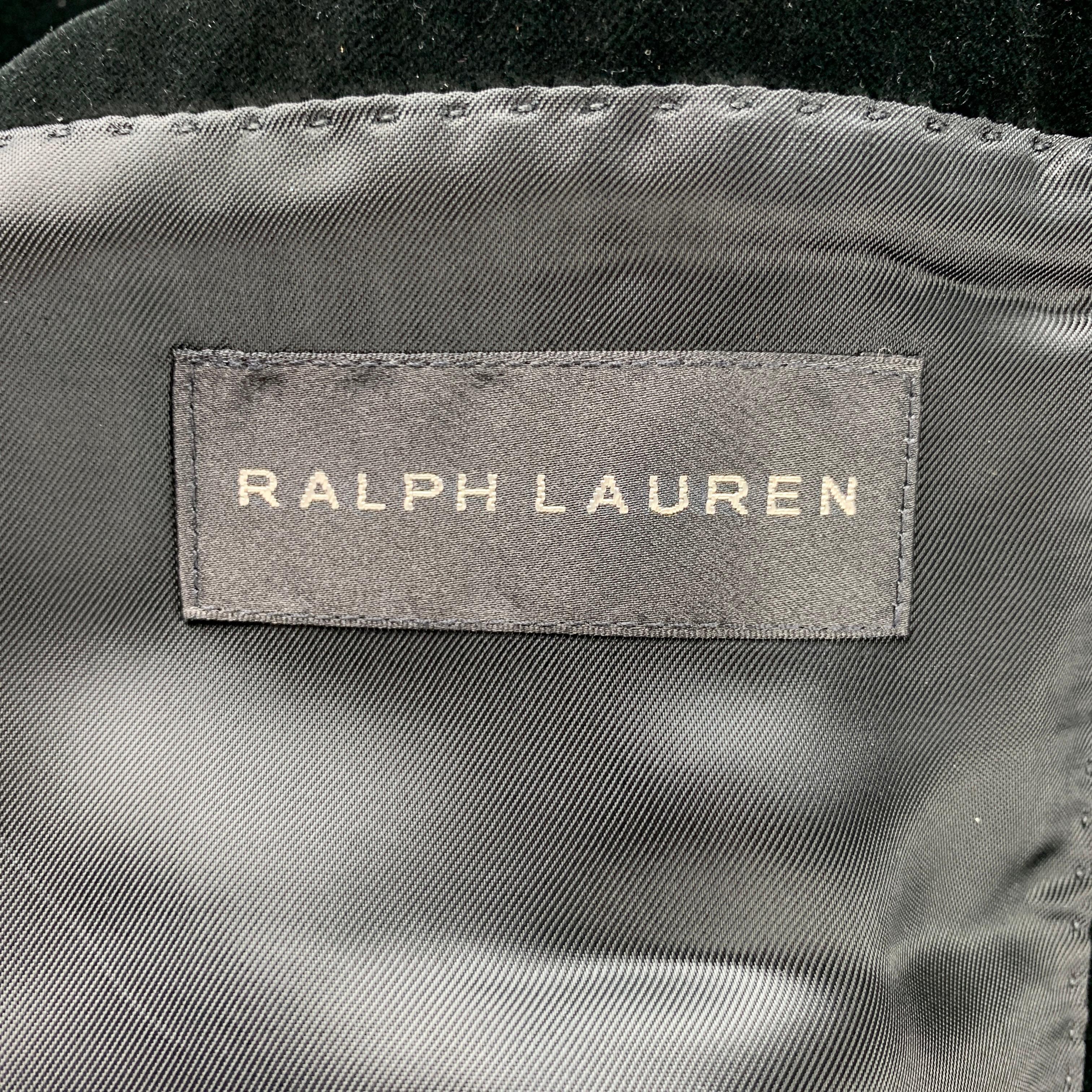 RALPH LAUREN Black Label Size 40 Black Velvet Cotton Peak Lapel Sport Coat 1