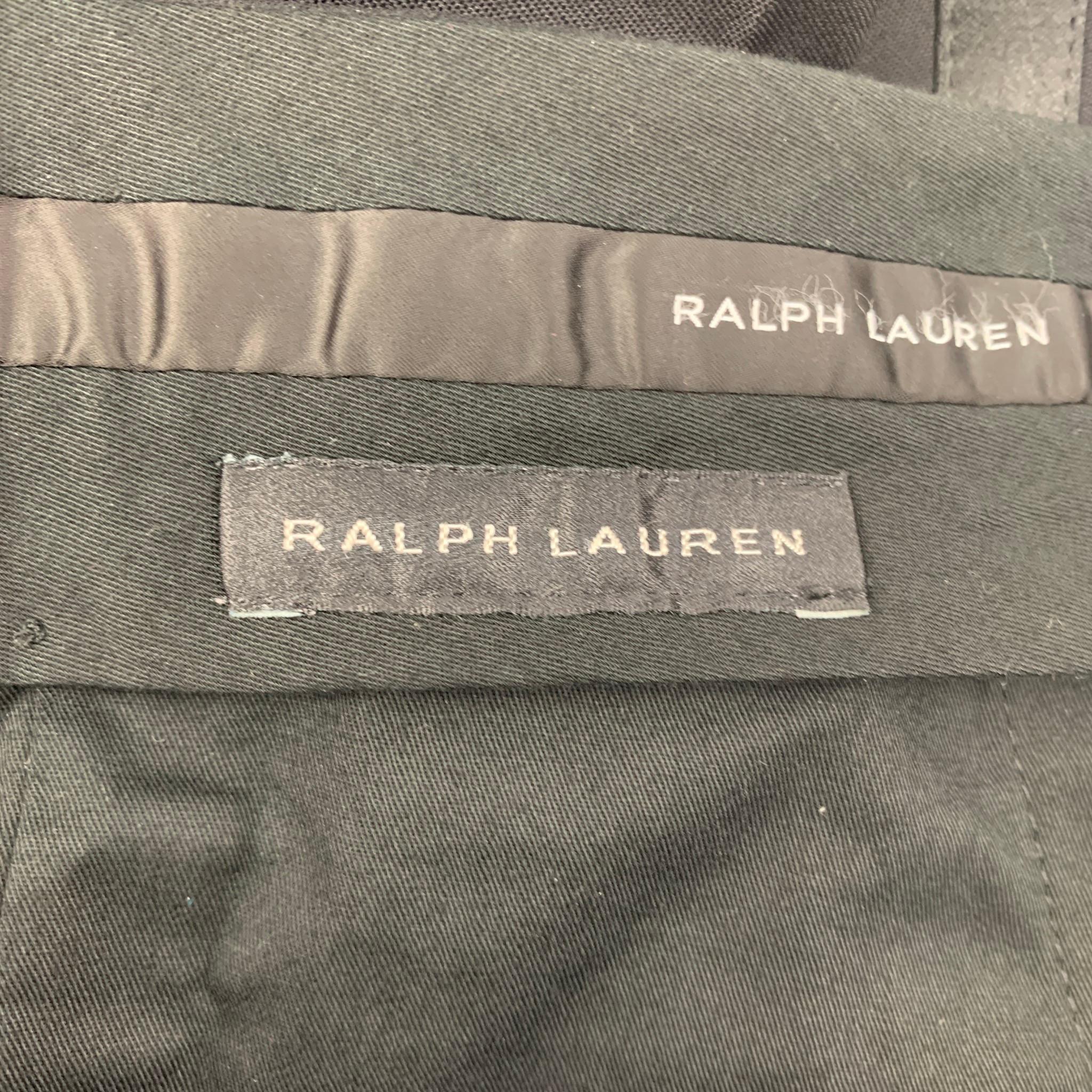 RALPH LAUREN Black Label Size 42 Regular Black Wool Peak Lapel Tuxedo Suit 5