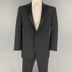 RALPH LAUREN - Costume de smoking en laine noire à revers pointu, étiquette régulière, taille 42